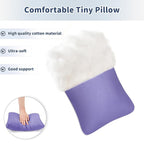 Pro Goleem Small Pillow 11’’x6’’x2.5’’ for Camping and Traveling with Name Tag Mini Tiny Pillow for Toddler Sleeping and Chair Car Air Nap Neck Lumbar Knee Rest Pillows, Lavender