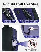 ECOHUB Crossbody Bags for Women Men, Anti-Theft RFID Blocking Roomy Sling Backpack with Sturdy SBS Zippers Water Resistant Chest Shoulder Bag Daypack with 9 Pockets Casual Walk Outdoor, Blue