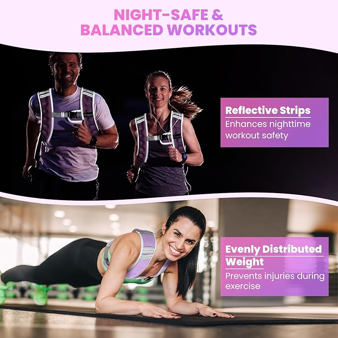 Fragraim Weighted Vest for Women Men - 8lb/10lb/12lb/16lb/22lb/25lb/30lb Weight Vest with Reflective Stripe, Detachable Phone Pouch, Ideal for Walking, Strength Training, Running, Workout, Cardio