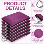 Hosuly 6 Pcs Large Compression Packing Cube Bag Travel Expandable Space Saving Organizers for Luggage Storage(Purple,17.3 x 12.6'')