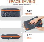 Cipway Compression Packing Cubes, Ultralight Luggage Organizer Bags with Laundry Bags and Clear Toiletries Bag, Travel Essentials for Carry on Suitcase (6 Piece,Gray)