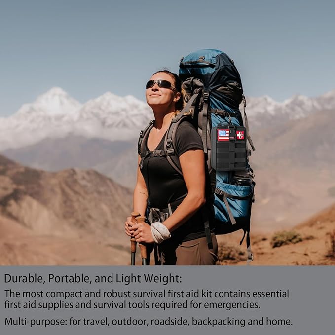 [New Upgrade] First Aid Kit, Survival Gear Outdoor Tactical Gear Set First Aid Kits Military Grade Molle System for Camper Travel Hunting Hiking and Adventures