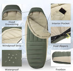 ATEPA Down Sleeping Bag, 700FP Mummy Cold Weather Ultralight 3 Season Compact Packable Waterproof Sleeping Bag with Stuff Sack for Backpacking Camping Hiking Traveling