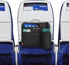 Airplane Seat Back Organizer & Storage, Airplane Tray Table Cover for Personal Items, Airline Seat Hanging Pockets Media Pouch,Reusable Travel Essentials, Fits Tablets, Cell Phone,Water Bottle (Black)