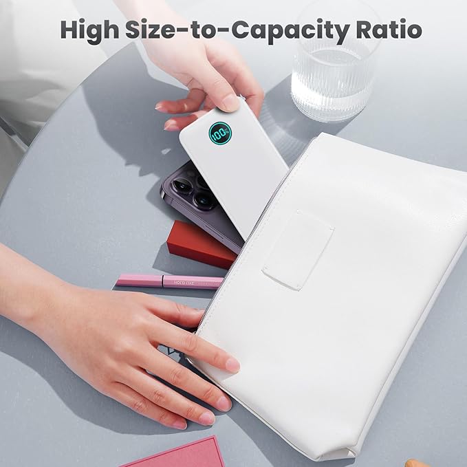 Portable Charger 10800mah,Slim 22.5W LCD Display Power Bank, Dual QC 4.0 PD Fast Charging Battery Pack, Phone Charger Compatible With iPhone 15/15 Plus/15 Pro/15 Pro Max/Android Phone/Samsung Galaxy