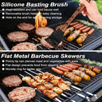 POLIGO 22PCS Heavy Duty BBQ Grill Accessories Set, Non-Slip Grill Tools for Outdoor Grill Set Thicker Stainless Steel Grill Utensils Set, Deluxe Grilling Tools Set in Aluminum Case Ideal Gifts for Men