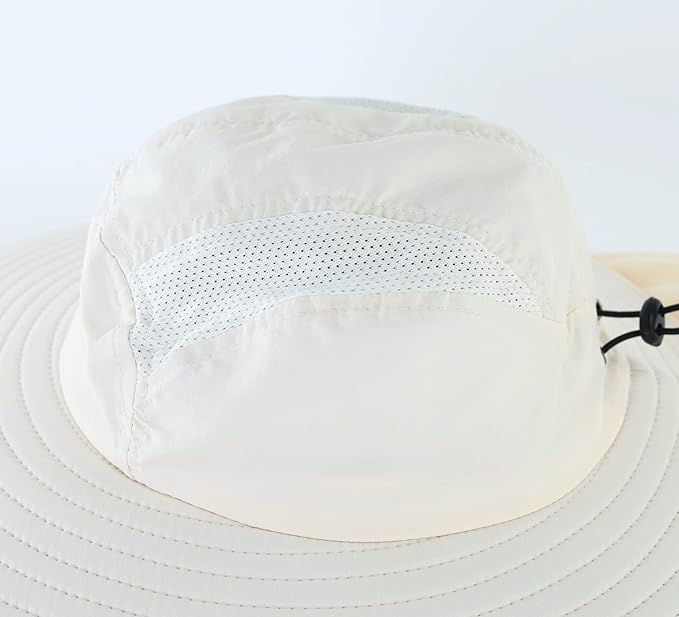 Home Prefer UPF 50+ Mens Wide Brim Fishing Hat with Neck Flap Sun Hat for Men Women Sun Protection Cap