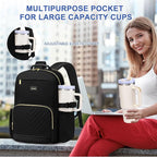Laptop Backpack for Women Bookbag: 15.6 inch Work School Backpacks with Pouch Pocket for Large Capacity Cup & USB Charger College Book Bag Travel Business Nurse Teacher Bookbags Anti-theft Back Pack