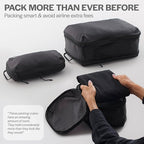 Ultralight Compression Packing Cubes - Lightweight Travel Organizers for Suitcases and Luggage (3-Pack, Black)