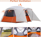 Vidalido 3-4 Person Tent with 1 Mesh Door and 2 Large Mesh Window, Double Layer Waterproof Portable Family Cabin Tent, 4 Person Tents for Outdoor Camping Hiking