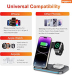 3 in 1 Charging Station Wireless Charger lPhone Foldable Charging Stand for Multiple Devices with Quick Charger for lPhone 16/15/14/13 Pro Max Watch AriPods Pro 2
