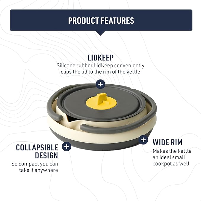 Sea to Summit Frontier Ultralight Collapsible Camping Kettle, 1.1 Liter