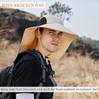 Sun Hat for Men Women with Neck Flap,UPF 50+ UV Protective Hiking Fishing Hats,Wide Brim Sun Hat for Women&Men
