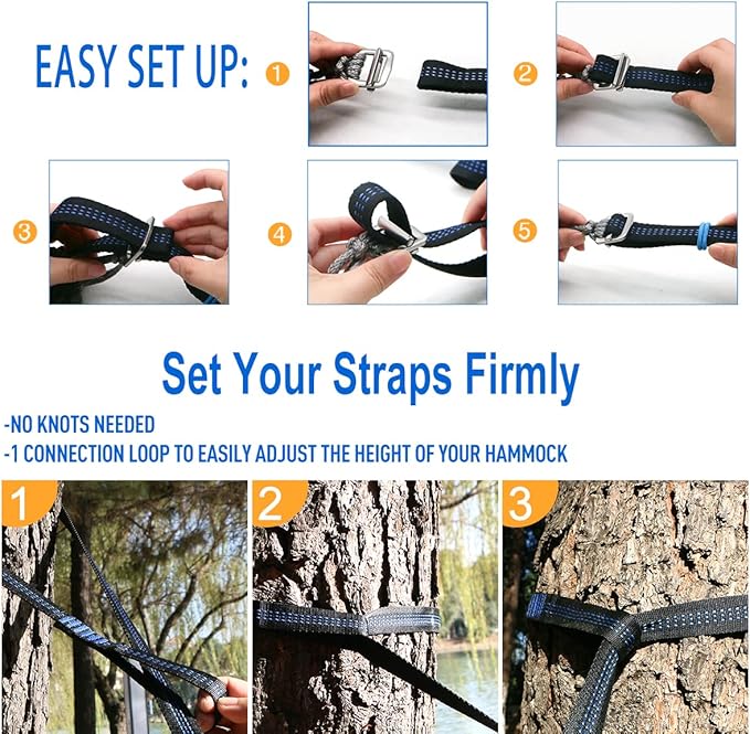 Onewind Premium 12' Camping Double Hammock with Tree Straps and Bug Net for Travel, Camping, Backpacking and Hiking