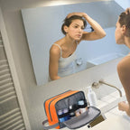 Toiletry Bag for Men/Women Hanging Dopp Kit Water Resistant Shaving Bag Small Toiletry Bag for Traveling (Orange)