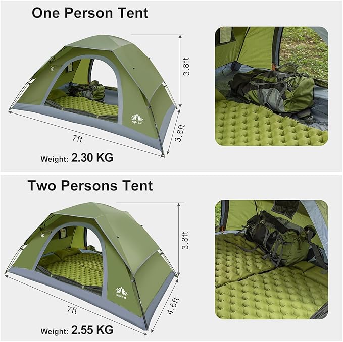 Night Cat Upgraded Backpacking Tents 1 2 Persons Easy Clip Setup Camping Tent Adults Scouts Heavy Rainproof Compact Lightweight