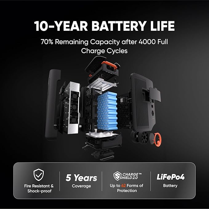 Jackery Solar Generator 5000 Plus Portable Power Station with 500W Solar Panels and Manual Transfer Switch, 5040Wh Power Station, 7200W AC Output Solar Generator for Home Use, Emergency Backup