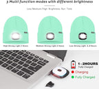 ATNKE LED Lighted Beanie Hat,USB Rechargeable 4 LED Running Headlamp Bright Cap with The Light Gifts for Men and Women