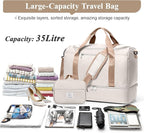 Travel Duffel Bag for Women, Carry-on Overnight Weekender Bags with Wet Pocket & Toiletry Bag, For Spirit Airlines 18x14x8 Personal Item Bag,Small,3 Pcs Set