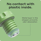 BOBBER 34 oz / 1 Liter Stainless Steel Travel Thermos for Hot and Cold Drinks – Dishwasher Safe Metal Water Bottle with Cup Lid – Keeps Hot for 48 Hours – BPA-Free, Vacuum Insulated (Mint Cooler)