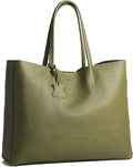 Italian Leather Tote Bag for Women - Large Shoulder Shopper, Fits 16” Laptop, Keychain Holder, Made in Italy