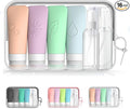 16-Piece Silicone Travel Bottles Set – TSA Approved Leakproof Toiletry Kit with Flat Easy-Squeeze Bottles, Pump & Spray, Waterproof Bag