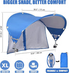 XL Universal Chair Canopy Umbrella, UPF 50+ Foldable Sun Shade Attachment with Adjustable Clamp, Fits Most Brands’ Beach, Camping, Lawn, Tanning, Zero Gravity, Lounge & Fishing Chairs