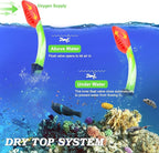 Kids Snorkel Set Dry Top Snorkeling Gear for Kids Youth Boys Girls Junior Age 5-15,Tempered Glass Swimming Diving Mask and Snorkel Set 180 Degree Panoramic View