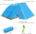 KAZOO 2／4 Person Camping Tent Outdoor Waterproof Family Large Tents 2/4 People Easy Setup Tent with Porch Double Layer