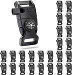 5/8 Inch Compass Flint Scraper Fire Starter Whistle Buckle Paracord Bracelet Outdoor Camping Emergency Survival Travel Kits