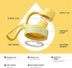 IDEUS Insulated Stainless Steel Water Bottle with 2 Leak-Proof Lids, Thermal Water Flask for Hiking Biking, 40oz, Bright Yellow