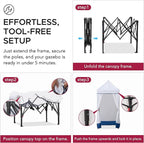 Sunjoy 4 x 4 Pop-Up Canopy Tent, Portable Instant Privacy Changing Tent, Toilet Stall with Sidewalls, Light Weight Sun Shelter with Carry Bag, for Camping and Beach, Navy