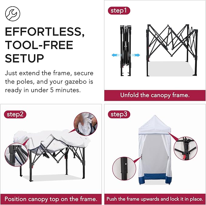 Sunjoy 4 x 4 Pop-Up Canopy Tent, Portable Instant Privacy Changing Tent, Toilet Stall with Sidewalls, Light Weight Sun Shelter with Carry Bag, for Camping and Beach, Navy