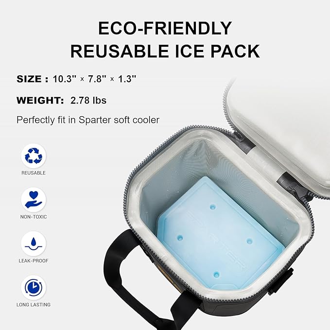 Portable Soft Cooler 12 Cans, IP68 Tizip Leak-Proof Zipper for Camping, Fishing, Beach, Outdoors Insulated Ice Chest with Reusable Ice Pack
