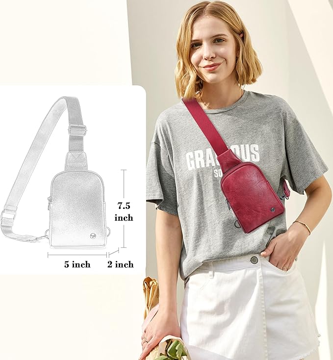 INICAT Sling Bag for Women Touchscreen Small Crossbody Cell Phone Purse Fanny Pack