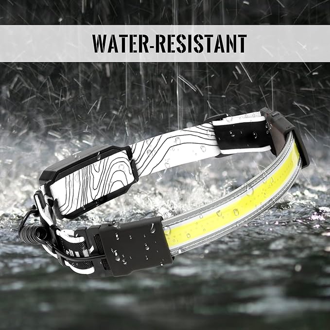 Adelante LED Headlamp Flashlight, 1000LM 230Wide-Beam USB Rechargeable Head Light with Taillight(Individual Control) & 8 Clips Waterproof Headlight Headlamps for Running and Camping (2 Pack, Black)