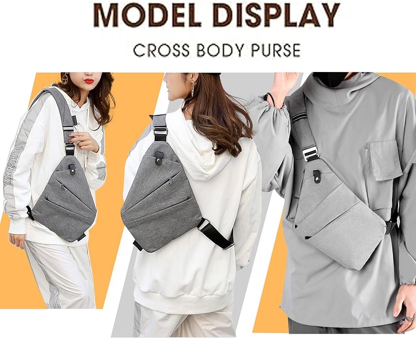 Crossbody Travel Bags for Women, New Theft Proof Safe Slim Sling Travel Purses, Personal Flex Shoulder Bag for Men Women