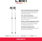 LEKI Spin Shark SL Aluminum Adjustable Lightweight Trekking Poles for Hiking & Nordic Walking