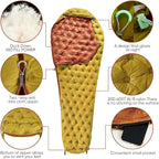 Ultralight Down Sleeping Bag for Adults, 1.92lbs 32-55F 650 Fill Down, Lightweight Compact Mummy Backpacking Sleeping Bag for Outdoor Camping and Hiking, Compressible -MFH500