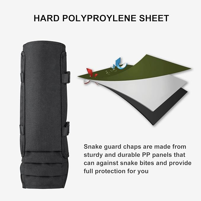 Snake Gaiters Snake Guard Chaps, Waterproof Snake Guards Bite Protection for Lower Legs, Snake Proof Gaiters Fit for Men