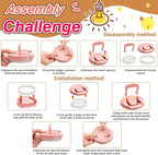 14oz Insulated Vacuum Food Jar with Buckle Lid,Soup Thermo for Hot Food Kids,Wide Mouth Leakproof Stainless Steel Lunch Container with Spoon-Pink