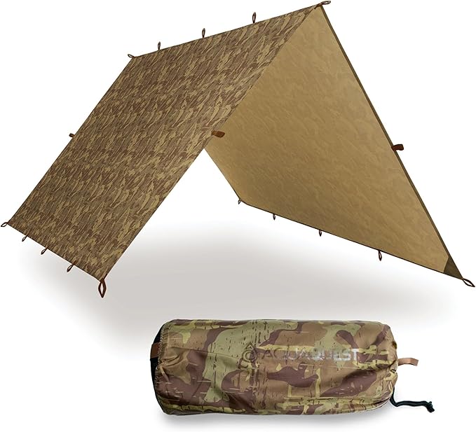 AquaQuest Defender Tarp – Heavy-Duty Waterproof (20,000 mm) Seam-Taped Rain Fly for Camping, Bushcraft & Survival