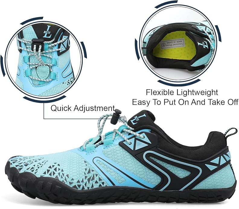 L-RUN Barefoot Water Shoes Women Mens Aqua Sock Athletic Hiking Water Sports Shoes for Swim Beach Pool Sand Diving Walking