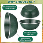 Sawysine 8 Pcs 6 Inch Enamel Bowl for Camping and Backpacking Enamelware Mixing Bowls Camping Cookware for Outdoor Cooking, Picnic, Snacks, Home, Farmhouse