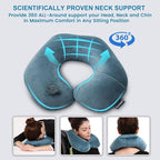 2Pack Inflatable Travel Neck Pillow for Airplane Train Car Washable Pillowcase U Shaped Office Napping Pillow