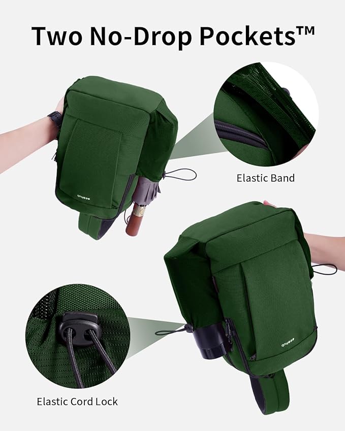 ECOHUB Crossbody Bags for Women Men, Anti-Theft RFID Blocking Roomy Sling Backpack with Sturdy SBS Zippers Water Resistant Chest Shoulder Bag Daypack with 9 Pockets Casual Outdoor Hiking, Army Green