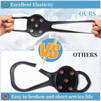 2 Pairs Non Slip Gripper Spike, Ice Grippers Traction Cleats Snow Shoe Spikes Grips Crampons with 10 Steel Studs Cleats