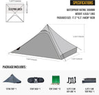 OneTigris Tetra Ultralight Tent, Upgraded, 1-2 Person, Waterproof, 3 Season, Ideal for Camping Hiking Trekking Backpacking Bushcraft