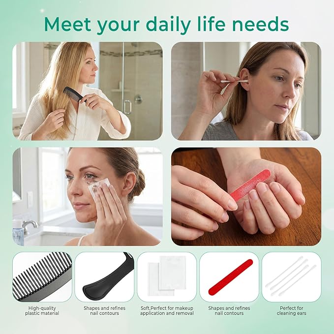 10 Sets Personal Hygiene Kit Bulk,10-IN-1 Green Individually Wrapped Disposable Travel Toothbrushes and Hotel Vanity Set Basic Toiletry Supplies for Homeless,Guests,Charity
