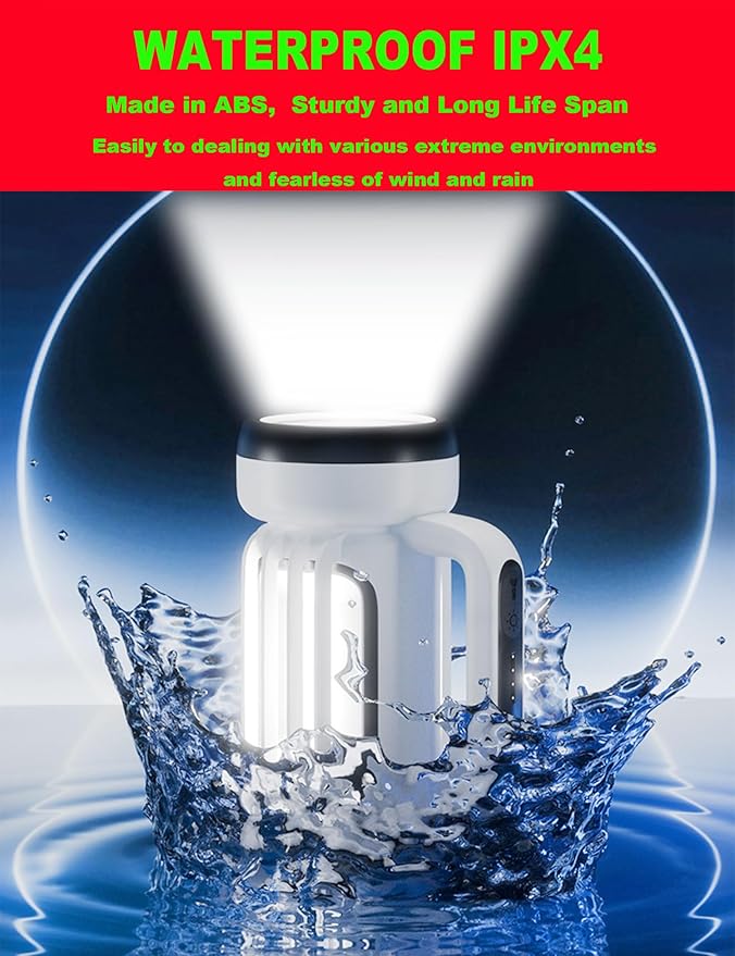 Handheld LED Searchlights Lantern High Power Big Flashlights, 16000LM 5 Lighting Modes Rechargeable Outdoors Camping Hunting Lamp Portable COB Spotlight Work Light for Emergency